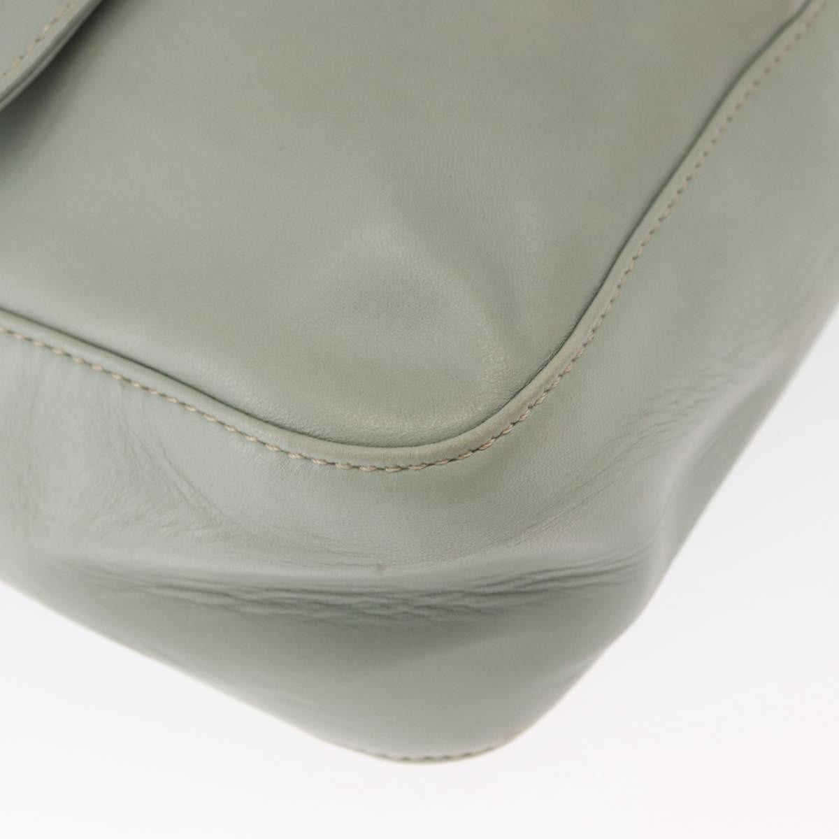 Celine Circle Logo Leather Green Leather Shoulder Bag Bag (Pre-Owned)