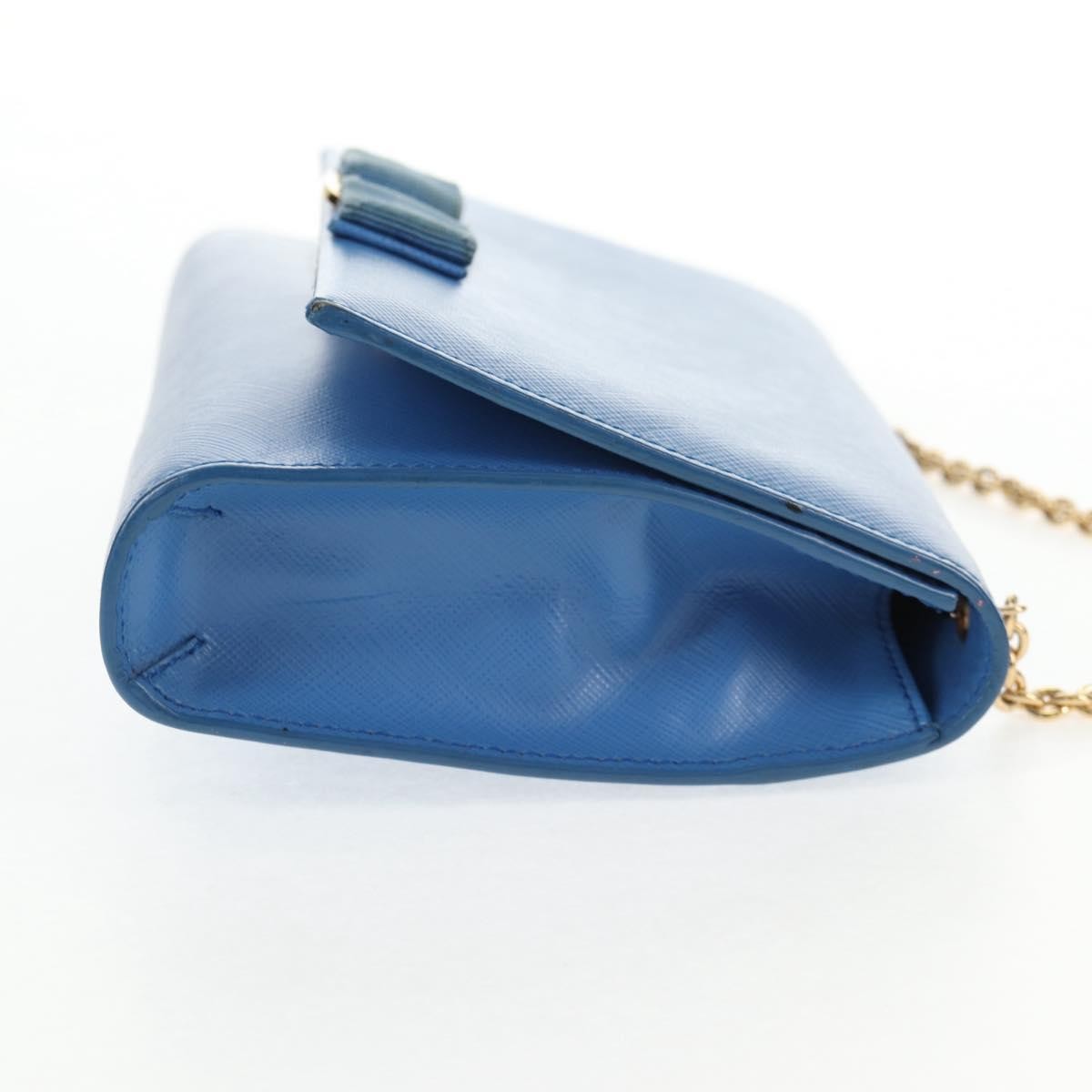 Salvatore Ferragamo Ginny Leather Blue Leather Shoulder Bag Bag (Pre-Owned)