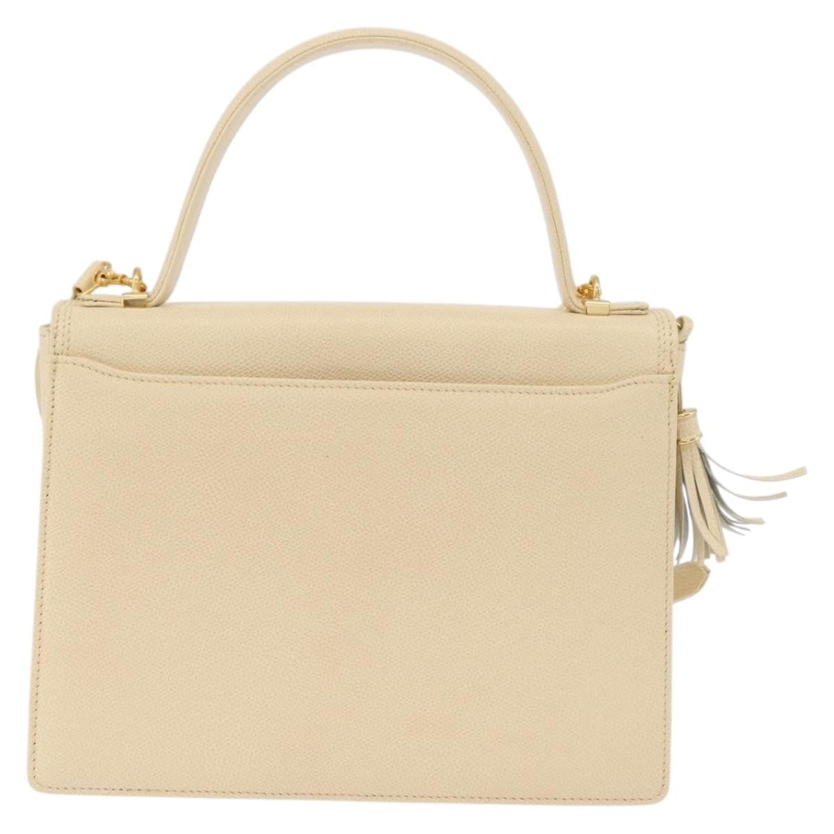 Valentino Garavani Vintage Leather Beige Leather Shoulder Bag Bag (Pre-Owned)