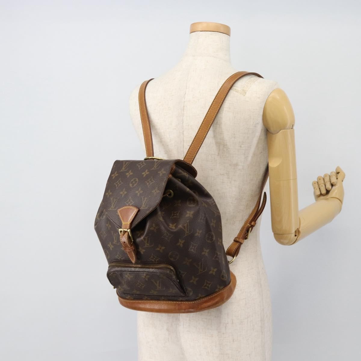 Louis Vuitton Vintage Montsouris Monogram Canvas Brown Canvas Backpack Bag (Pre-Owned)