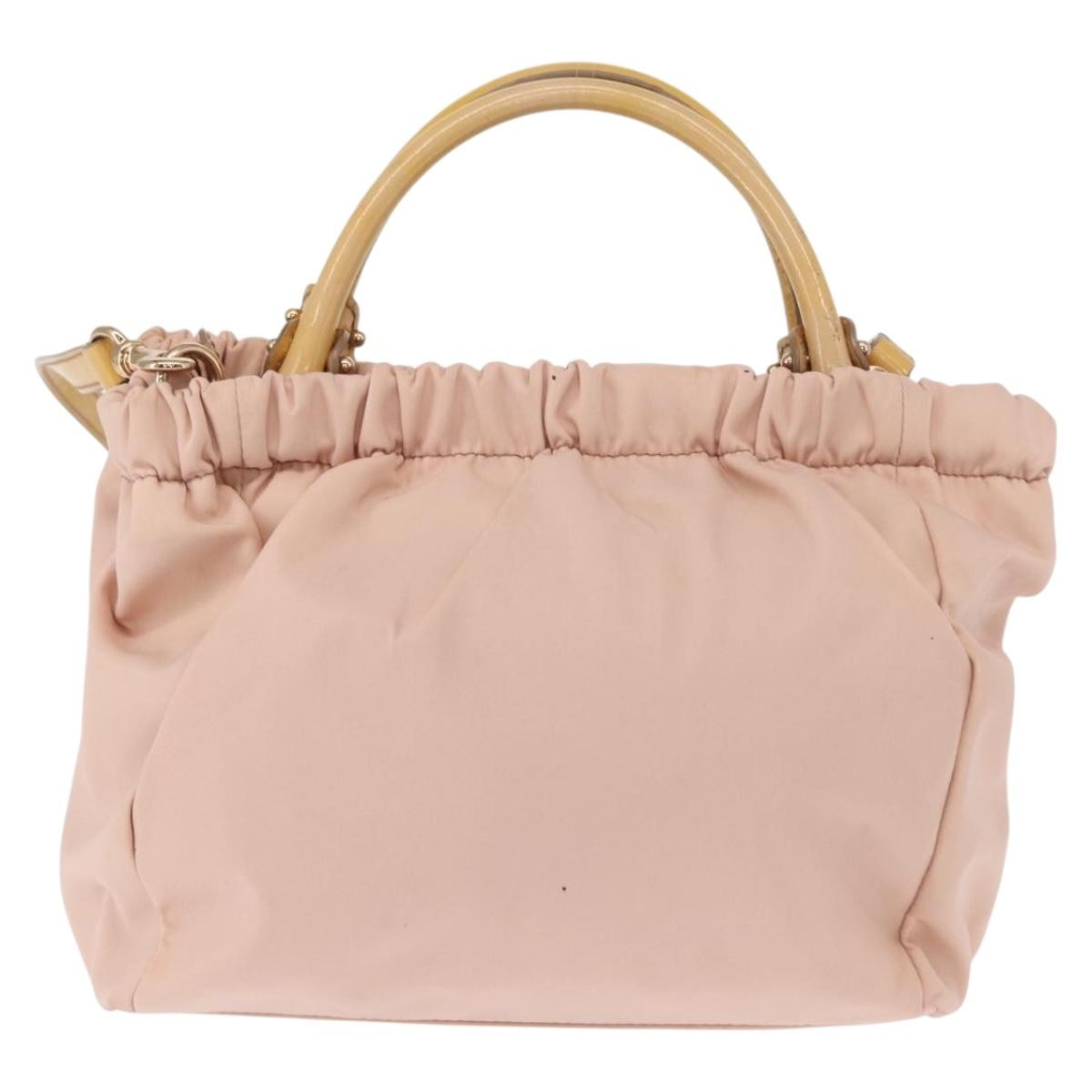 Salvatore Ferragamo Vala Nylon Pink Nylon Handbag (Pre-Owned)