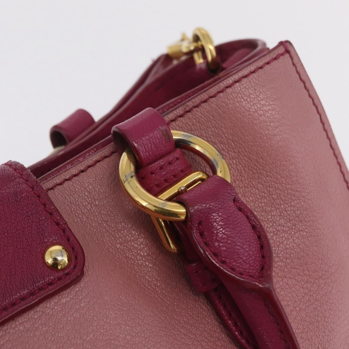 Miu Miu Madras Convertible Lock Leather Pink Leather Tote Bag Bag (Pre-Owned)