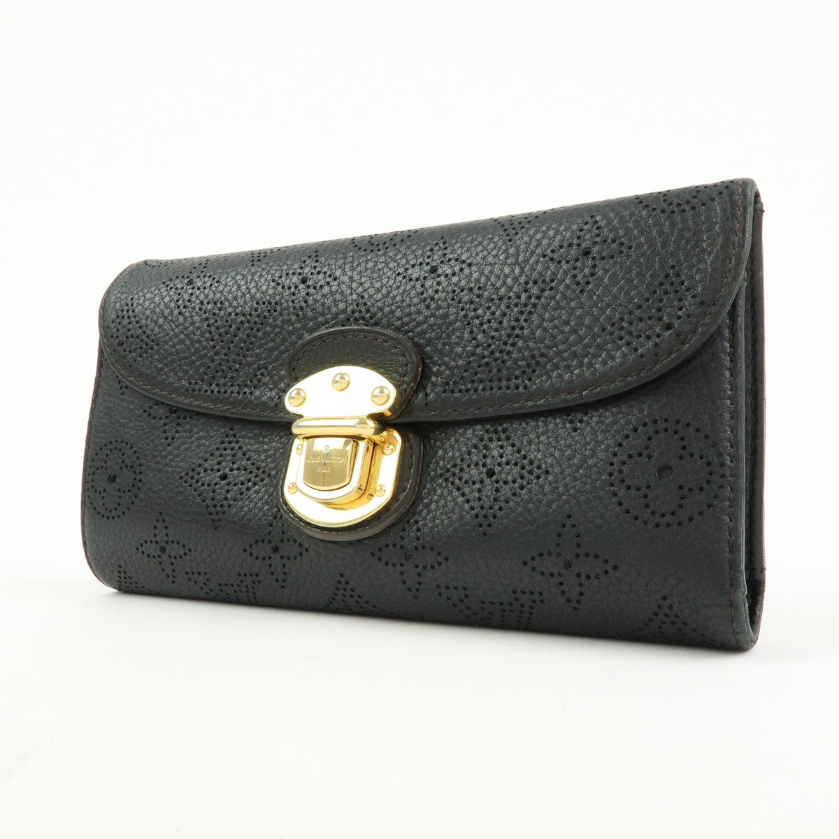 Louis Vuitton Amelia Mahina Leather Black Leather Wallets Accessory (Pre-Owned)