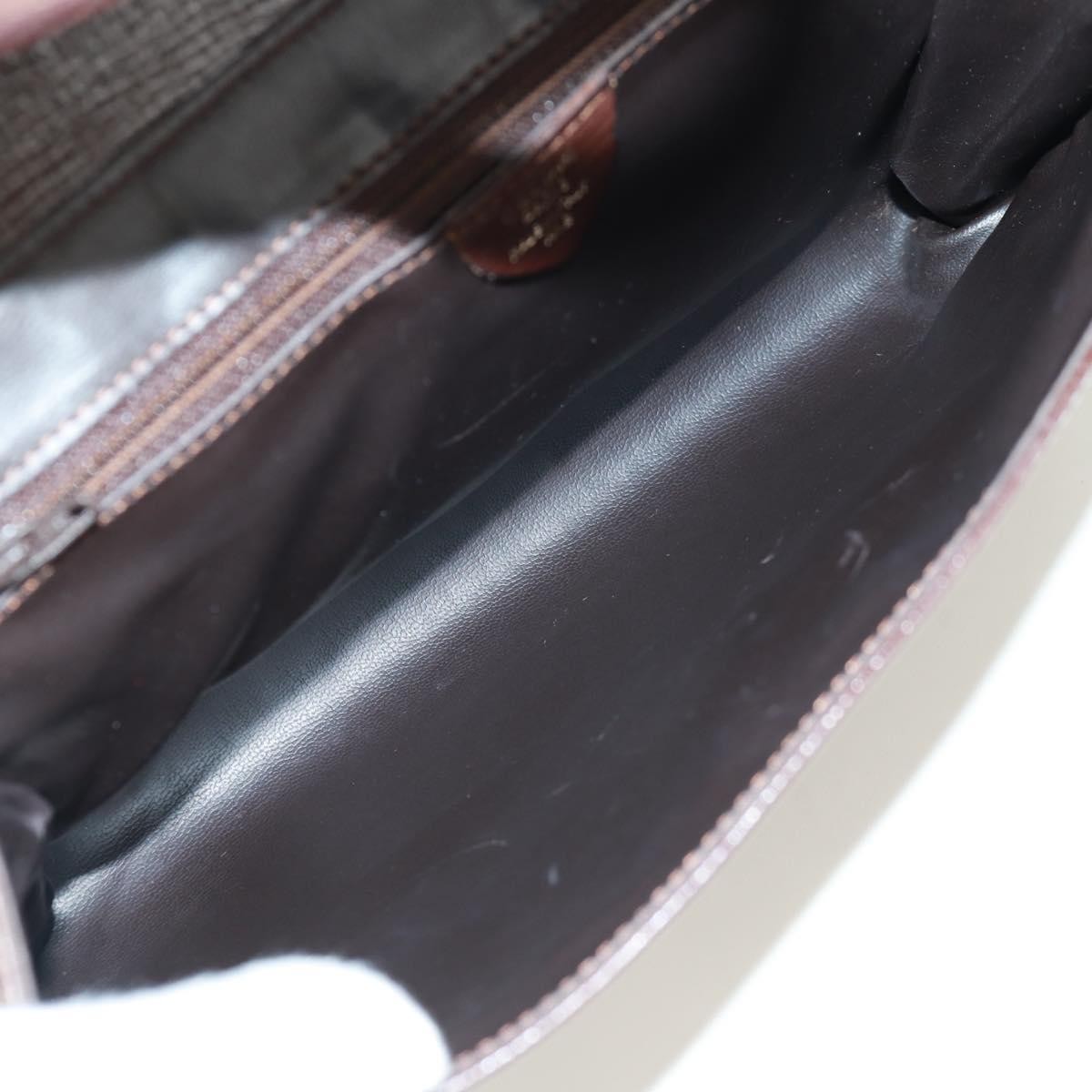 Celine Circle Logo Leather Brown Leather Shoulder Bag Bag (Pre-Owned)