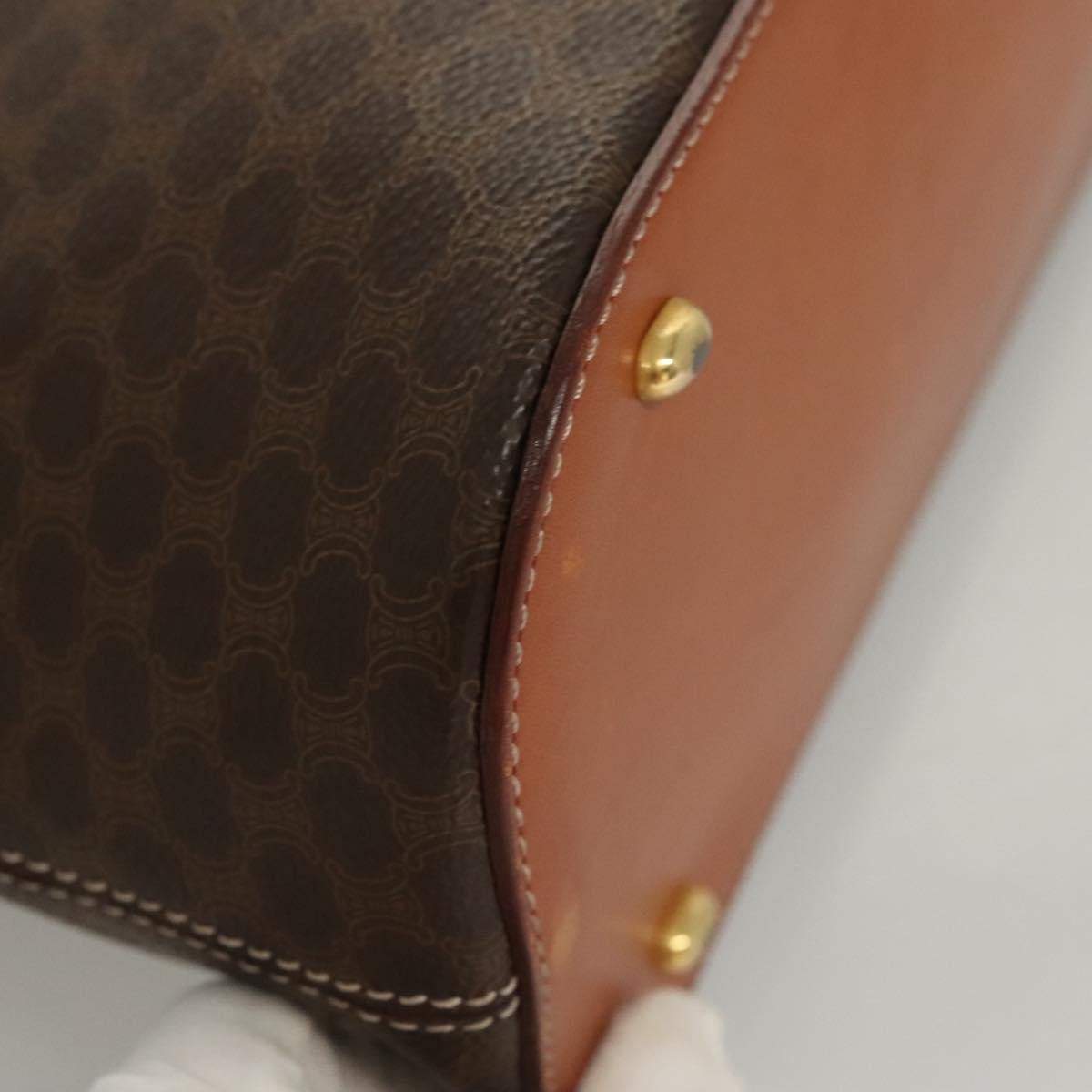 Celine Macadam Macadam With Leather Brown Canvas Handbag (Pre-Owned)