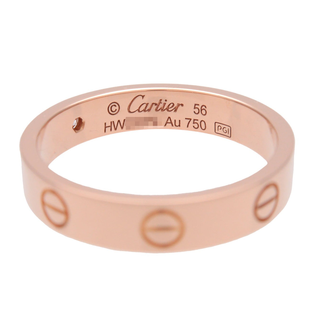 Cartier Love Wedding Band 1 Diamond 18K Rose Gold With Diamond Gold Rose_Gold Ring Jewelry (Pre-Owned)