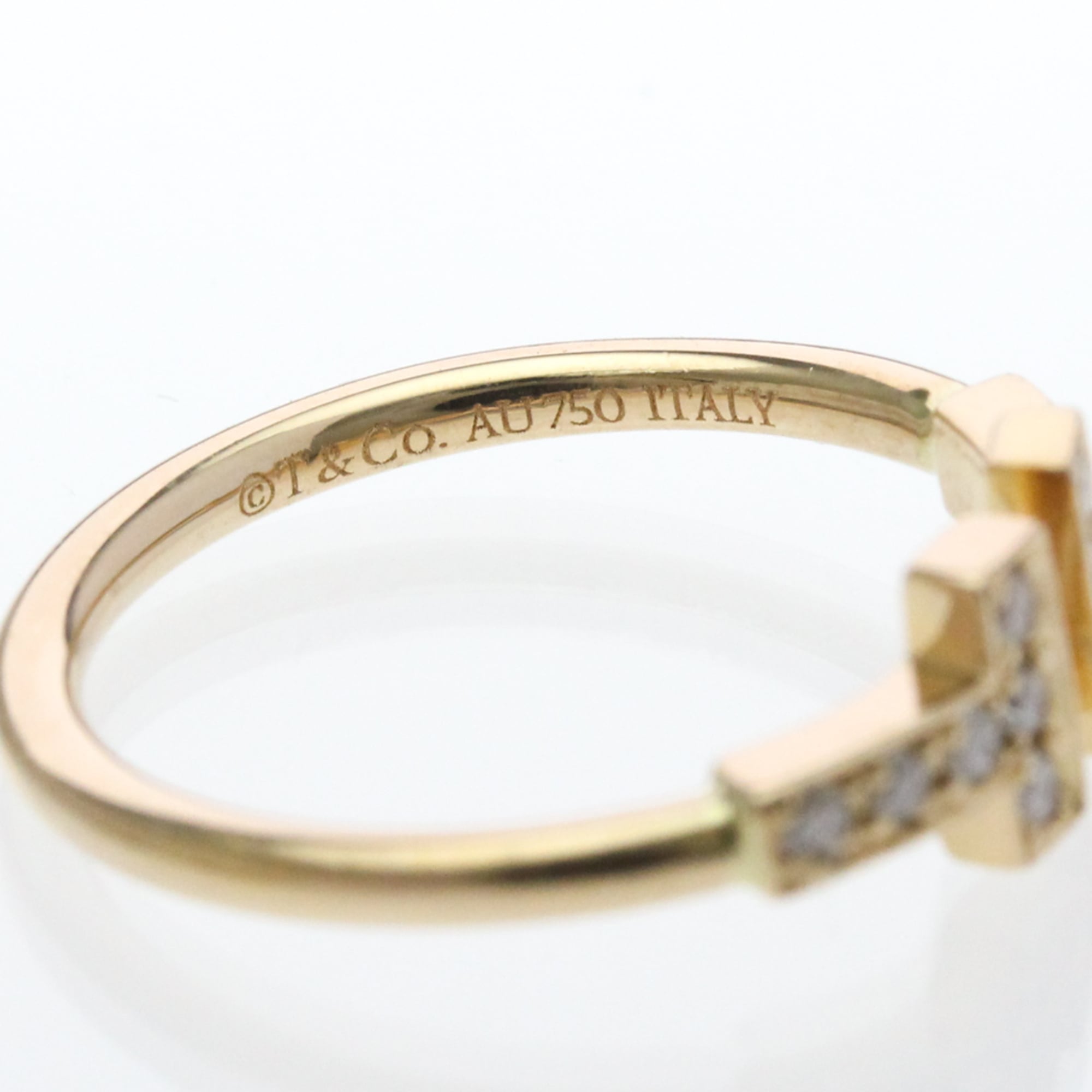 Tiffany & Co. T Wire 18K Yellow Gold With Diamonds Gold Yellow_Gold Ring Jewelry (Pre-Owned)