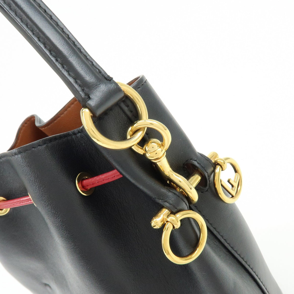 Fendi Mon Tresor Bucket Perforated Leather Black Leather Handbag (Pre-Owned)
