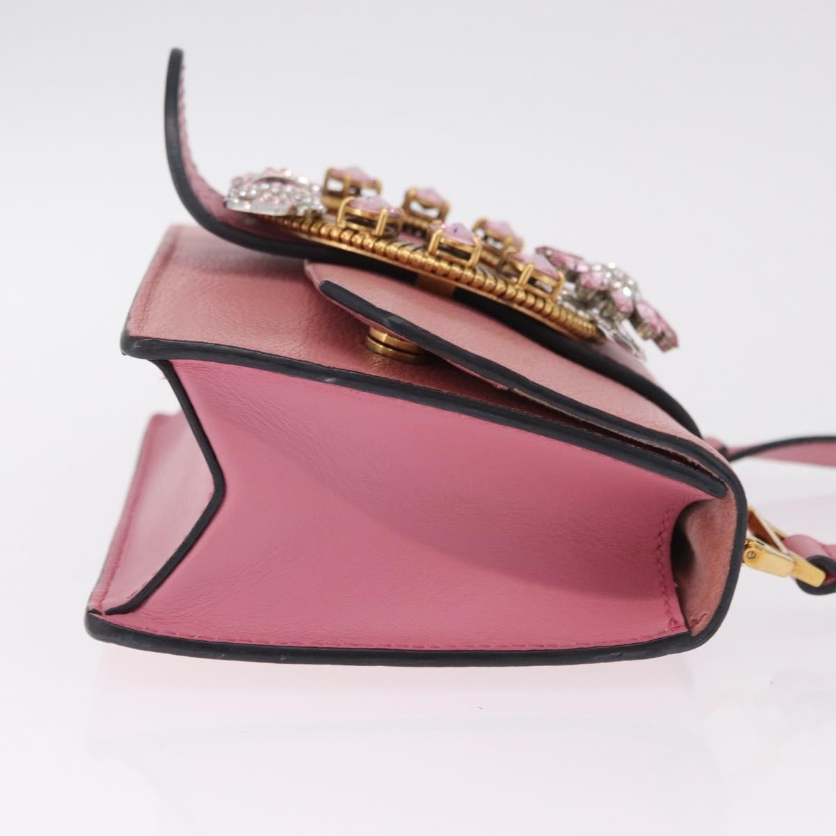 Miu Miu Madras Crystal Flap Leather Pink Leather Crossbody Bag Bag (Pre-Owned)