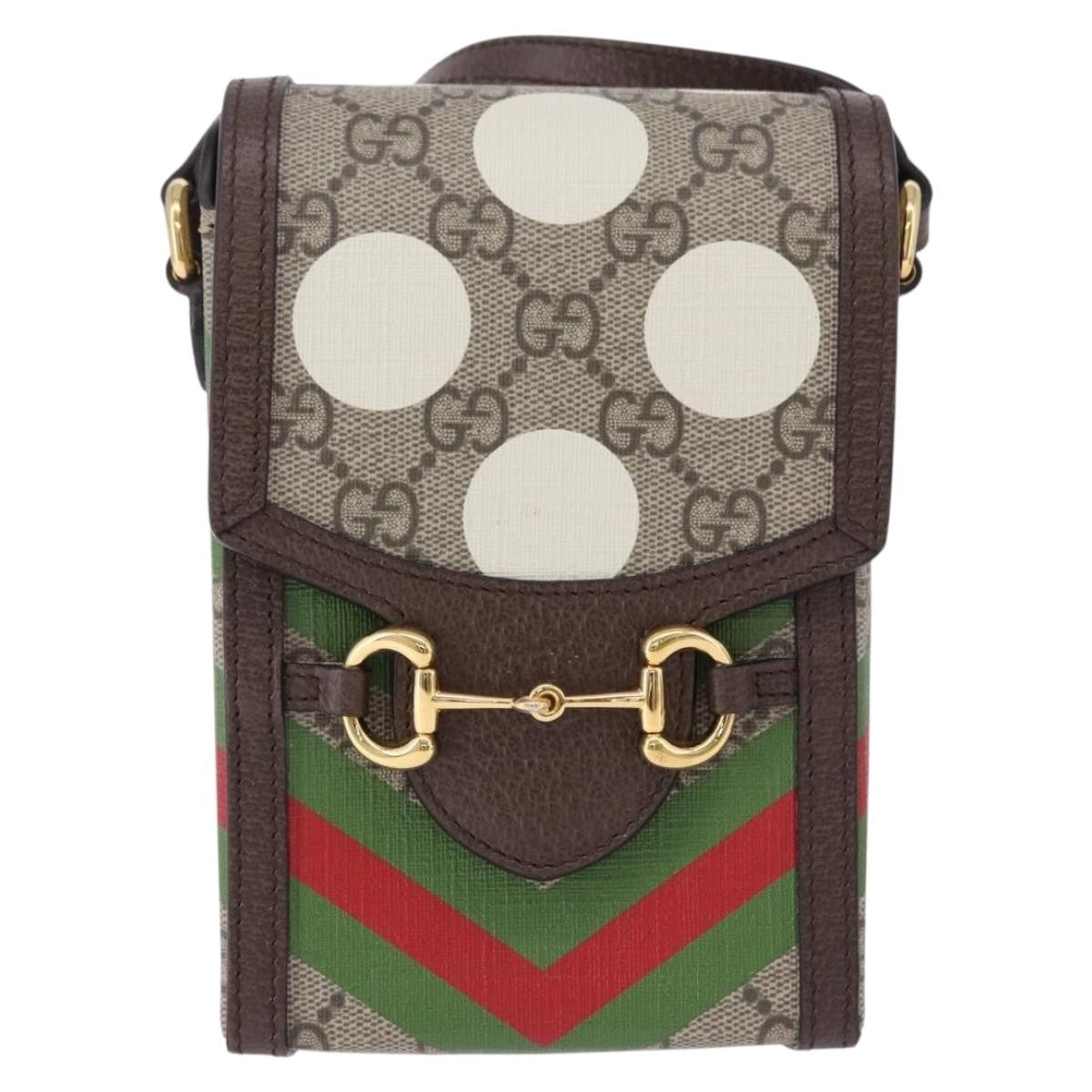 Gucci Horsebit 1955 Printed Gg Coated Canvas Beige Canvas Crossbody Bag Bag (Pre-Owned)