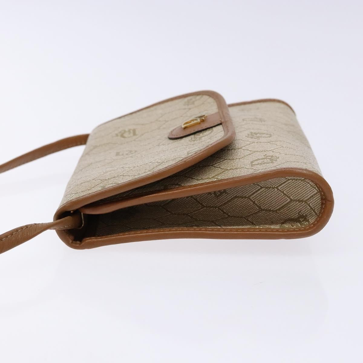 Christian Dior Vintage Honeycomb Flap Coated Canvas Beige Pvc Wallets Accessory (Pre-Owned)