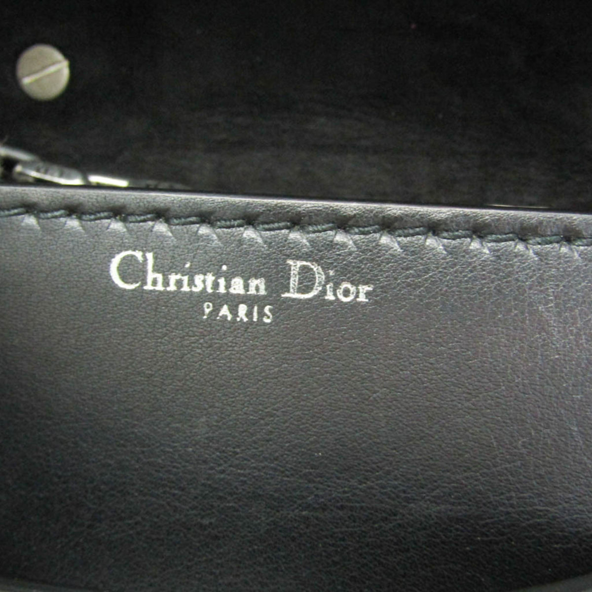 Christian Dior J'adior Flap Embellished Leather Black Leather Handbag (Pre-Owned)