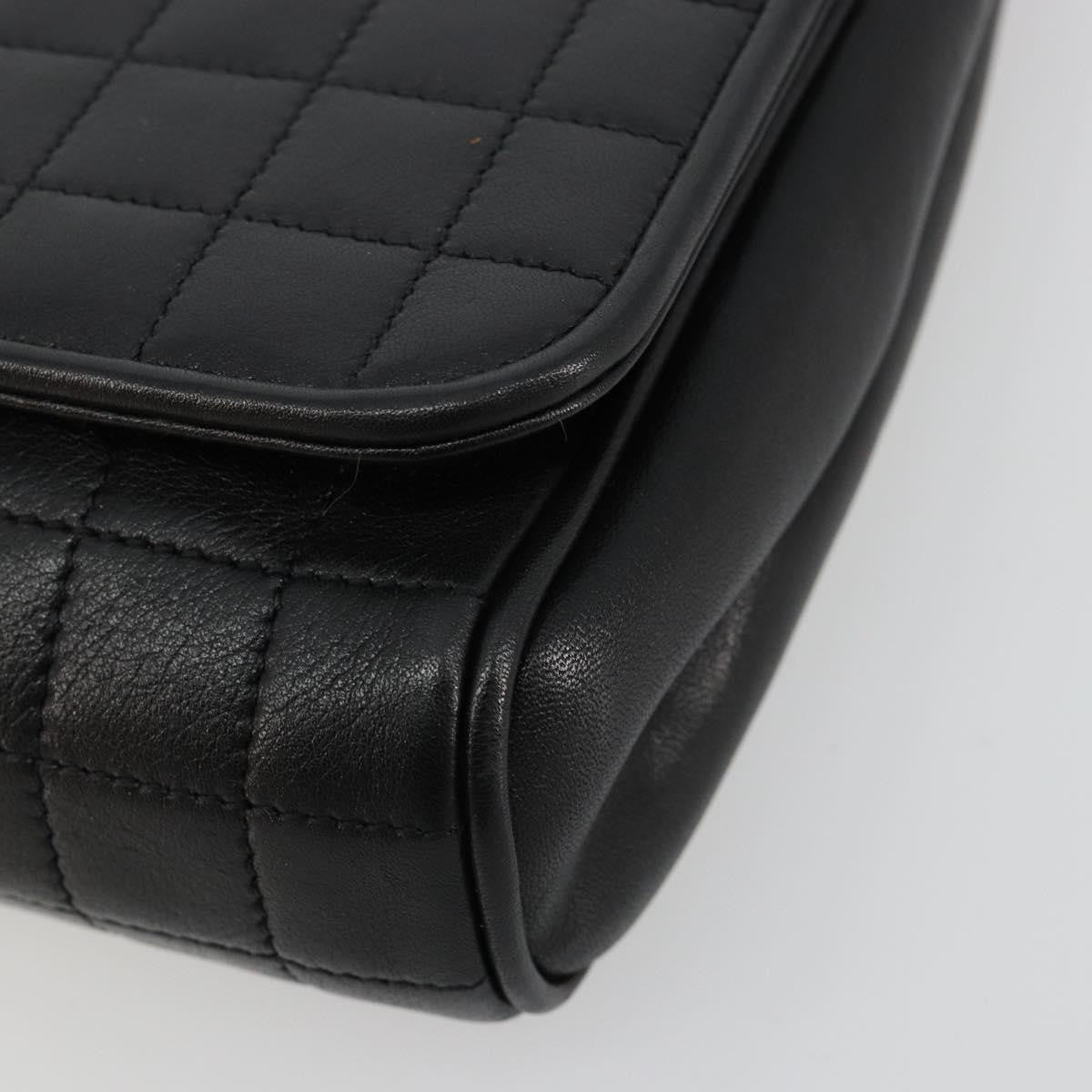 Celine Flap Shoulder Leather Black Leather Shoulder Bag Bag (Pre-Owned)