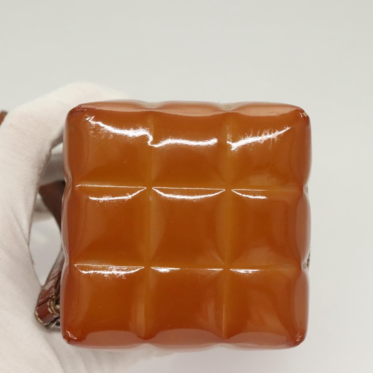 Chanel Rubiks Cube Wristlet Quilted Patent Brown Patent_Leather Bag (Pre-Owned)
