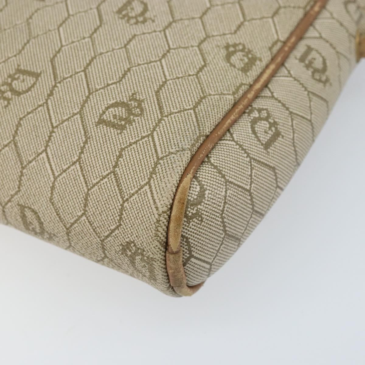Christian Dior Vintage Honeycomb Canvas And Leather Beige Canvas Shoulder Bag Bag (Pre-Owned)