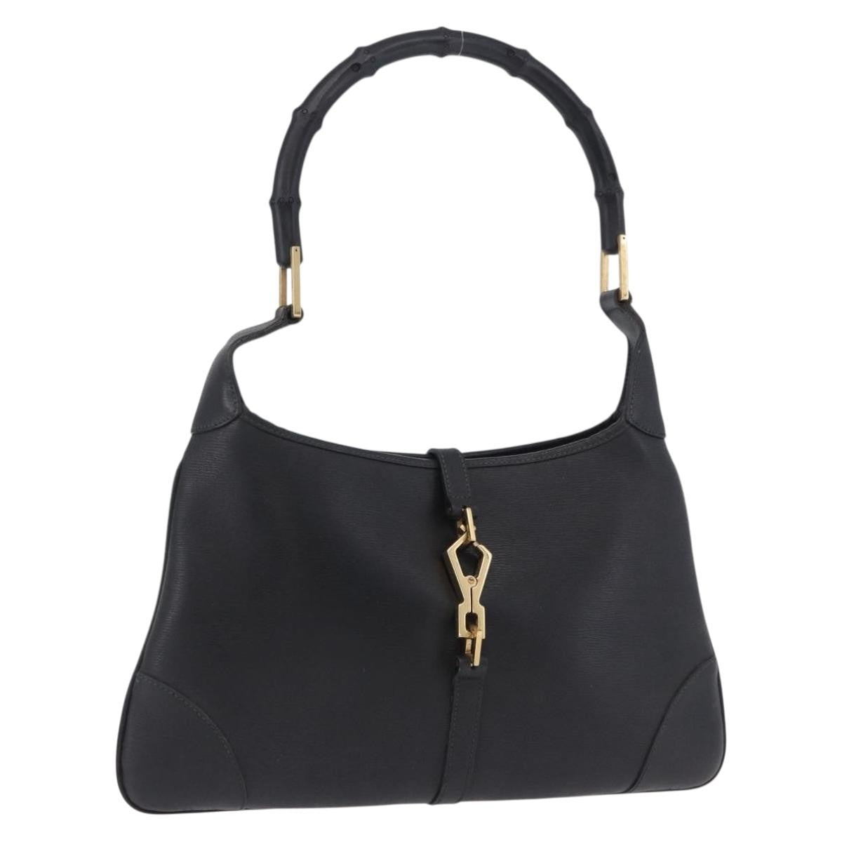 Gucci Bamboo Jackie Leather Black Leather Handbag (Pre-Owned)