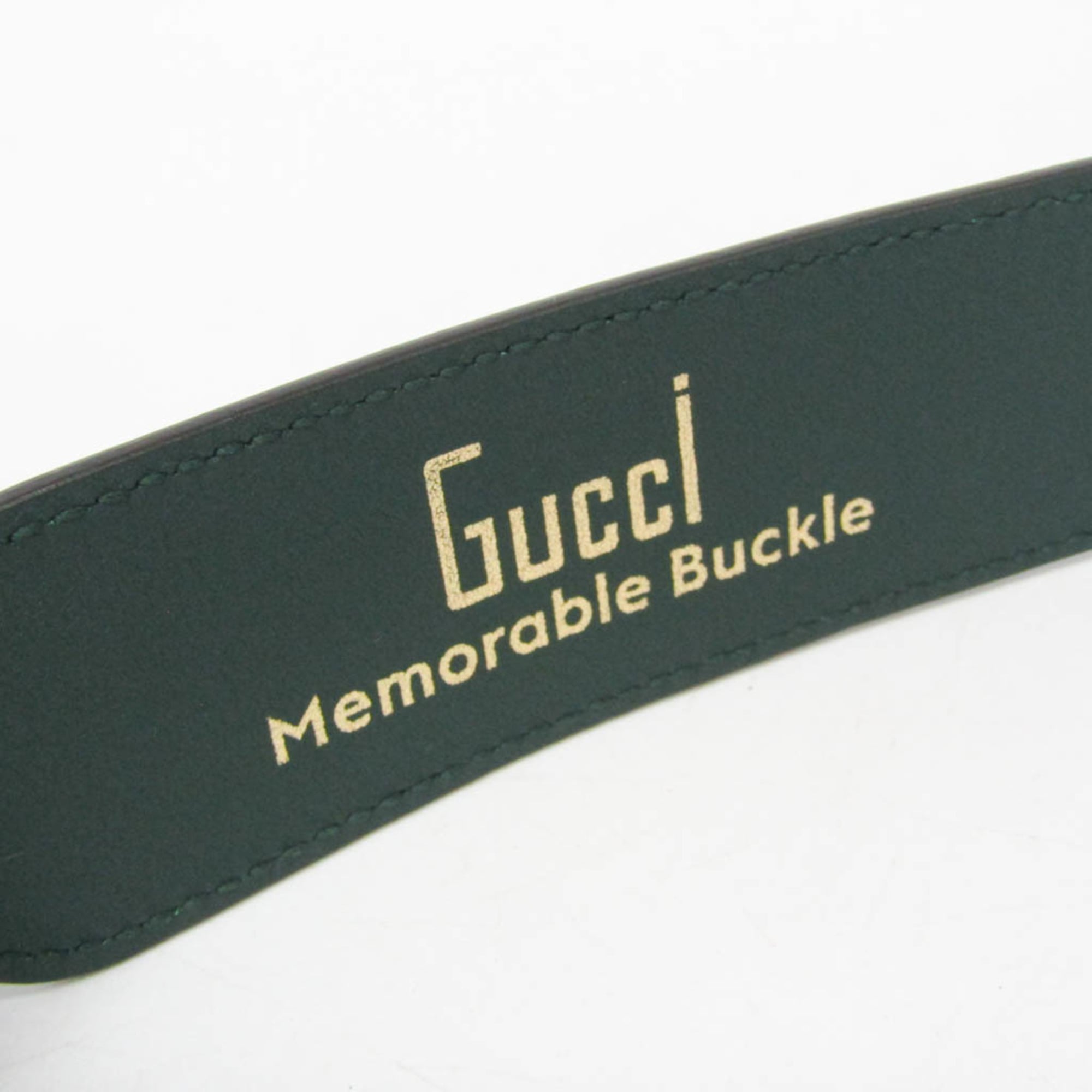 Gucci Gg Marmont Reversible Belt Leather Green Leather Belts Accessory (Pre-Owned)