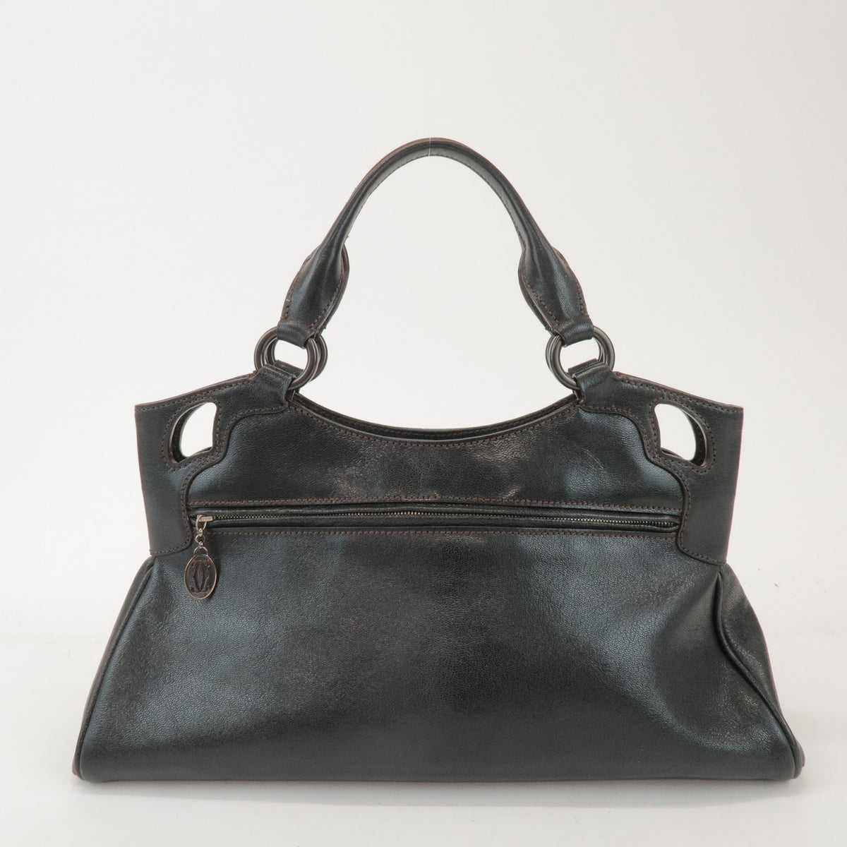 Cartier Marcello Leather Black Leather Handbag (Pre-Owned)