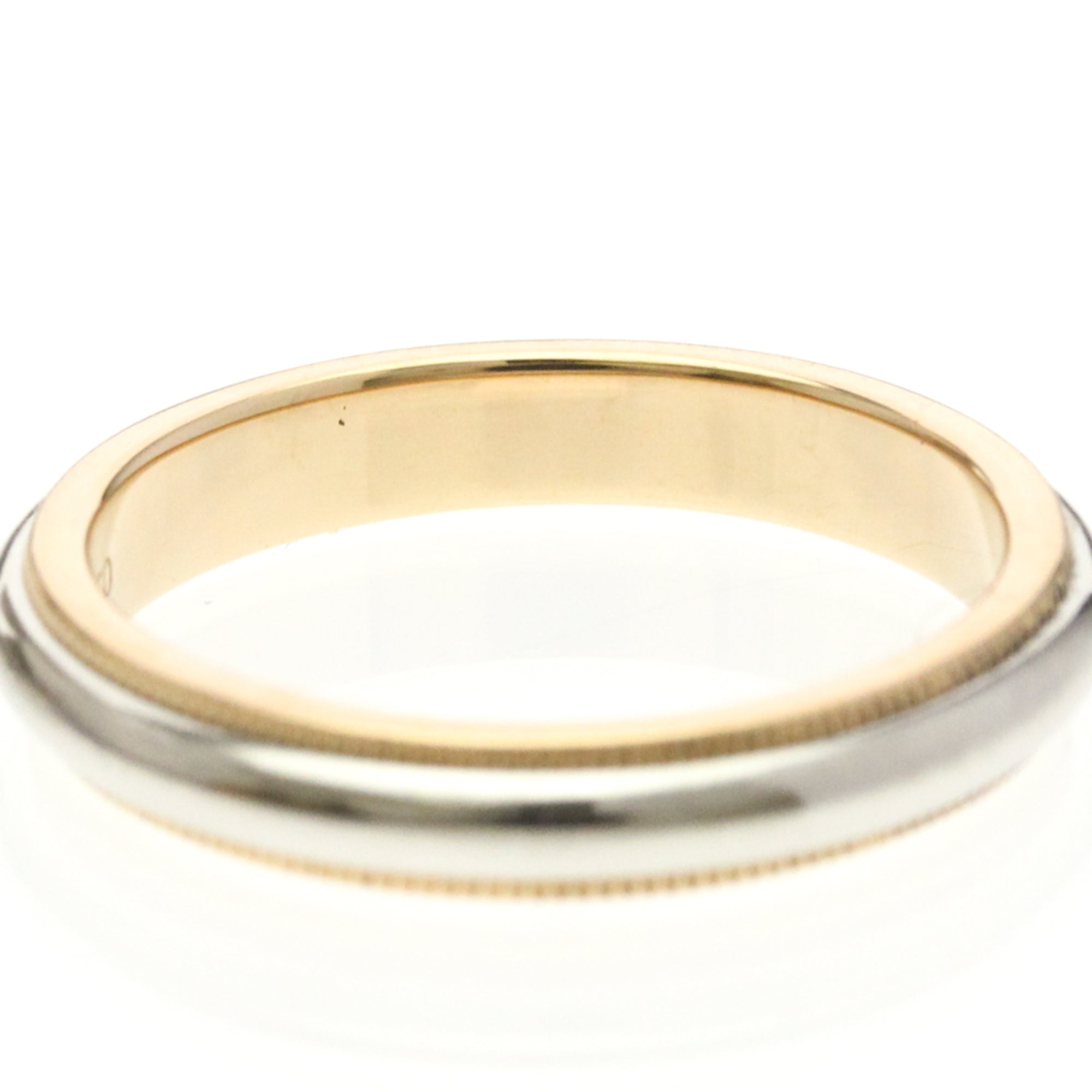 Tiffany & Co. Two-Tone Milgrain Wedding Band Platinum And 18K Pink Gold Pink Pink_Gold Ring Jewelry (Pre-Owned)