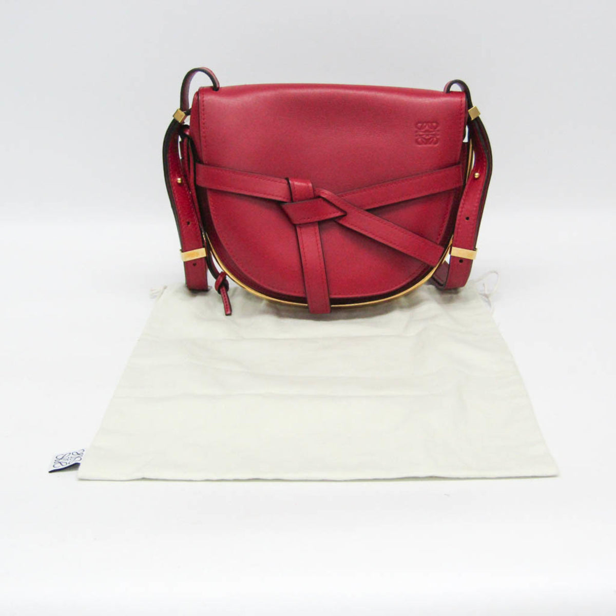 Loewe Metal Gate Leather Red Leather Shoulder Bag Bag (Pre-Owned)