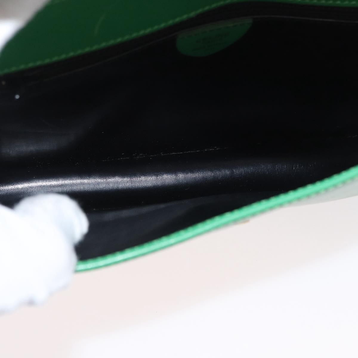 Celine Circle Logo Leather Green Leather Shoulder Bag Bag (Pre-Owned)