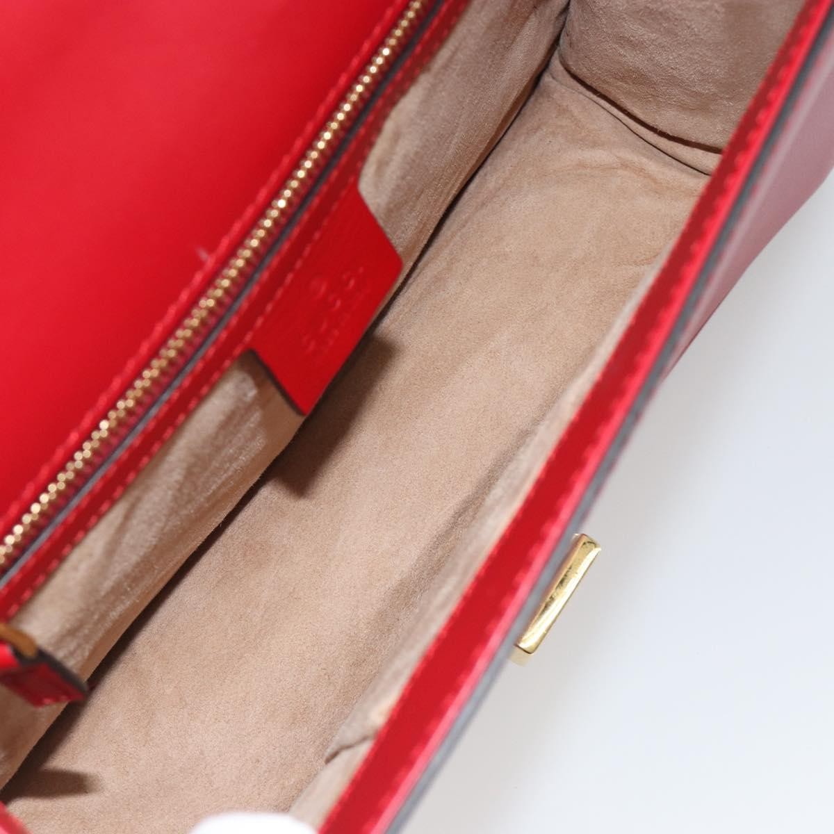 Gucci Sylvie Leather Red Leather Shoulder Bag Bag (Pre-Owned)