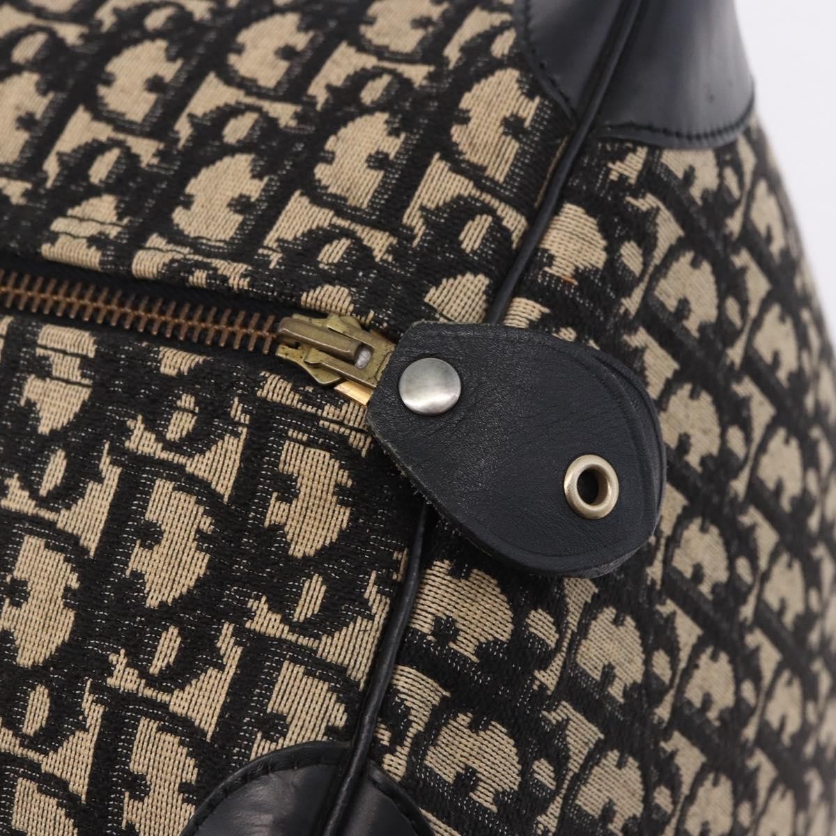 Christian Dior Convertible Boston Oblique Canvas Black Canvas Travel Bag Bag (Pre-Owned)