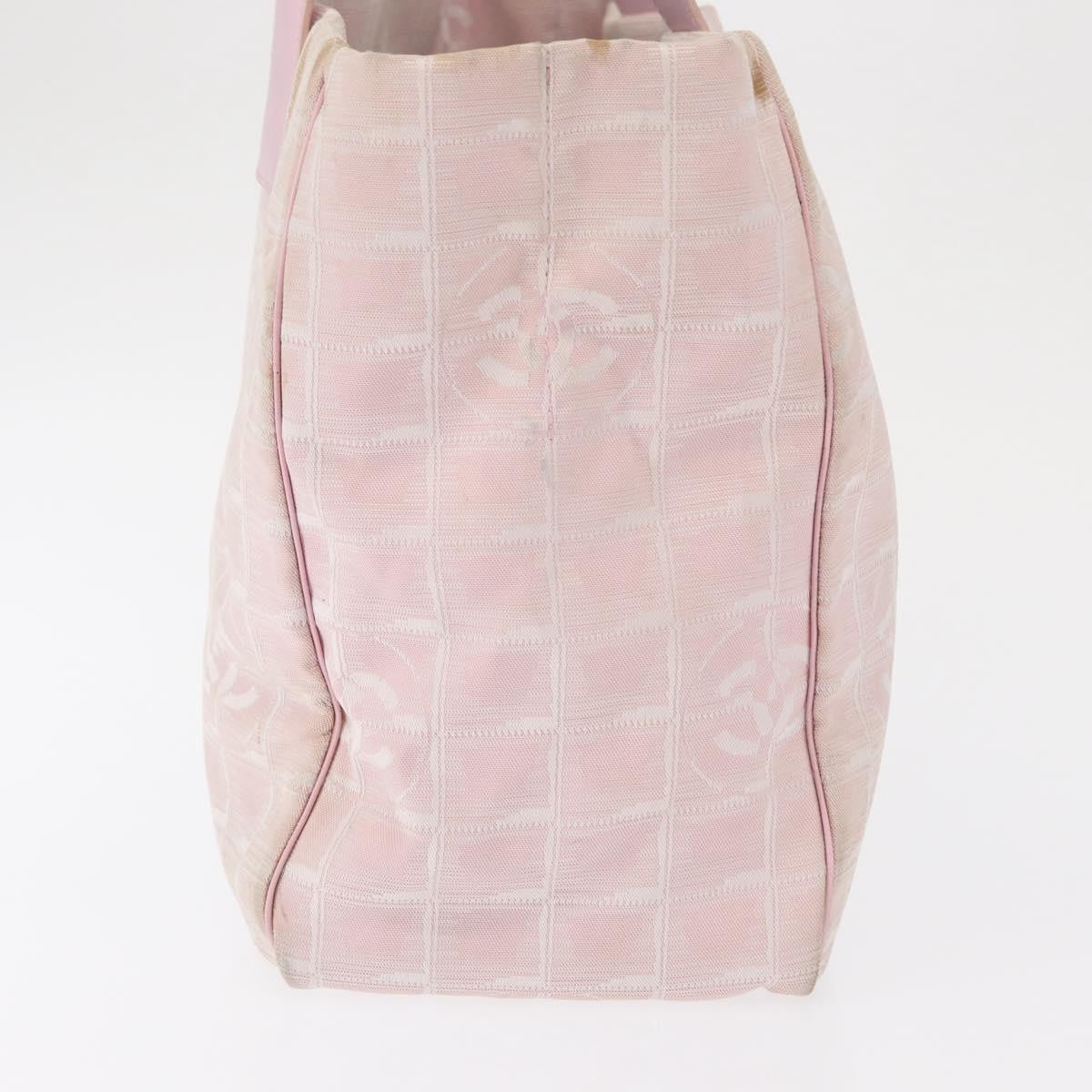 Chanel Travel Line Tote Nylon Pink Nylon Tote Bag Bag (Pre-Owned)