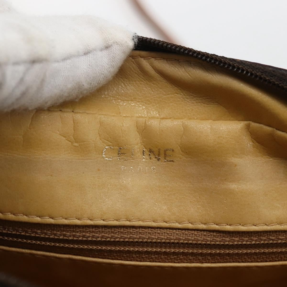 Celine Vintage Macadam Canvas And Leather Brown Canvas Shoulder Bag Bag (Pre-Owned)