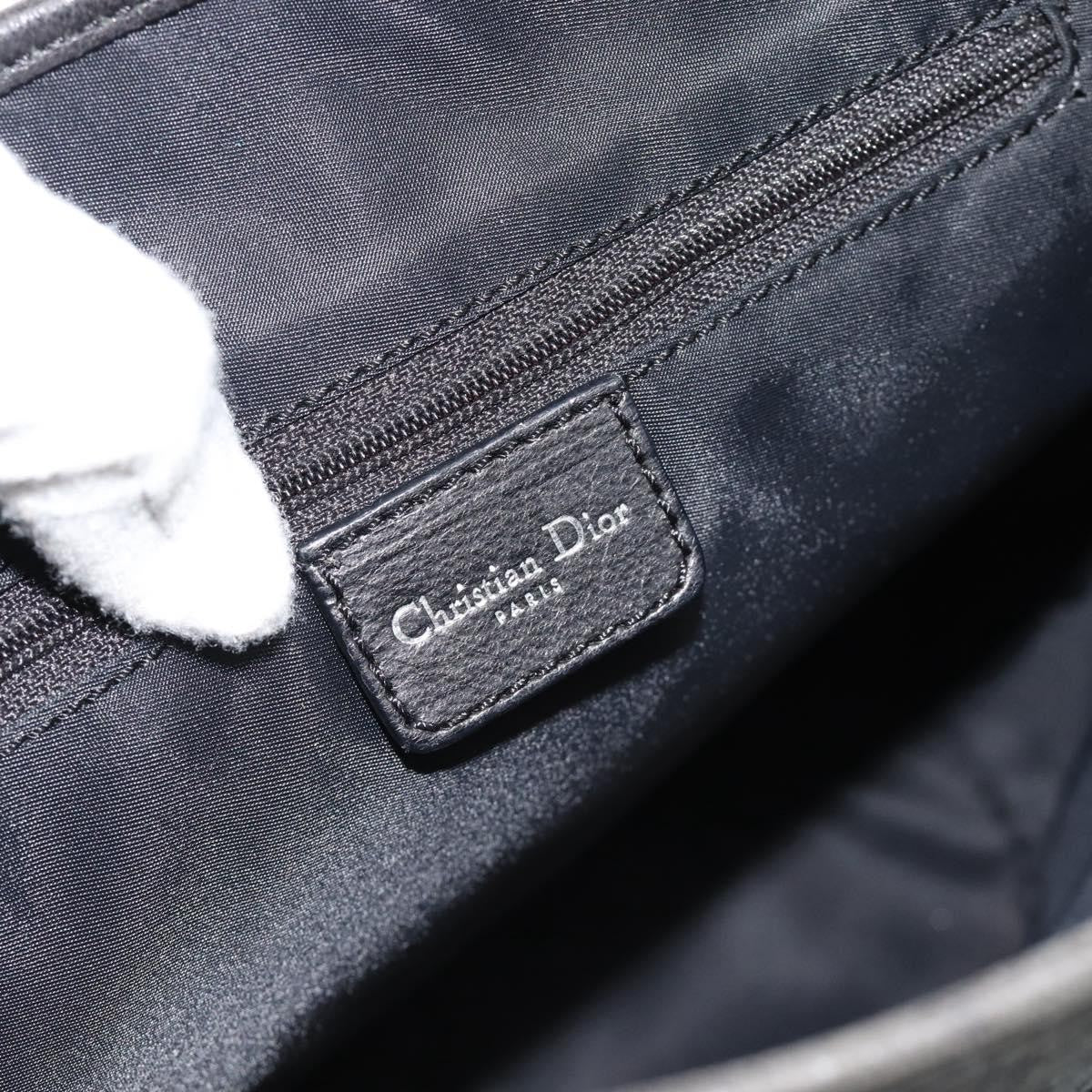 Christian Dior Vintage Open Pocket Diorissimo Canvas Black Canvas Tote Bag Bag (Pre-Owned)