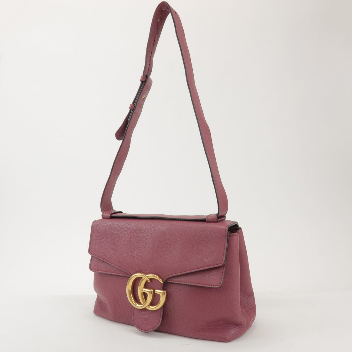 Gucci Gg Marmont Leather Pink Leather Shoulder Bag Bag (Pre-Owned)