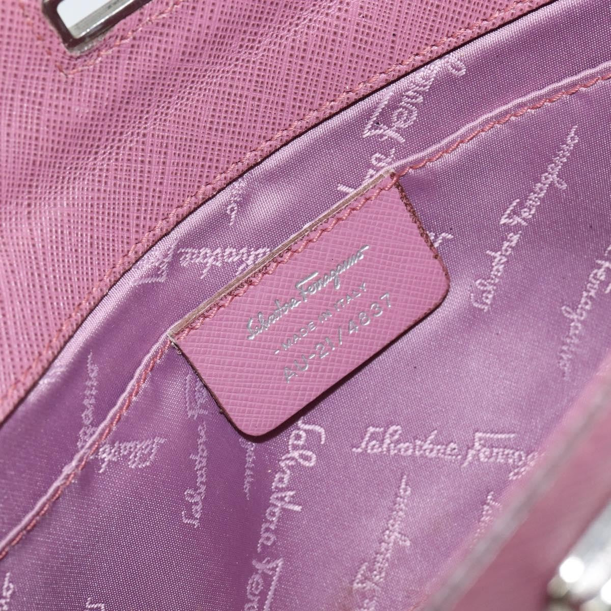 Salvatore Ferragamo Gancini Leather Pink Leather Clutche & Pouche Bag (Pre-Owned)