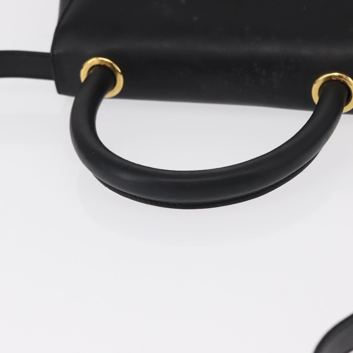 Salvatore Ferragamo Vintage Leather Black Leather Handbag (Pre-Owned)