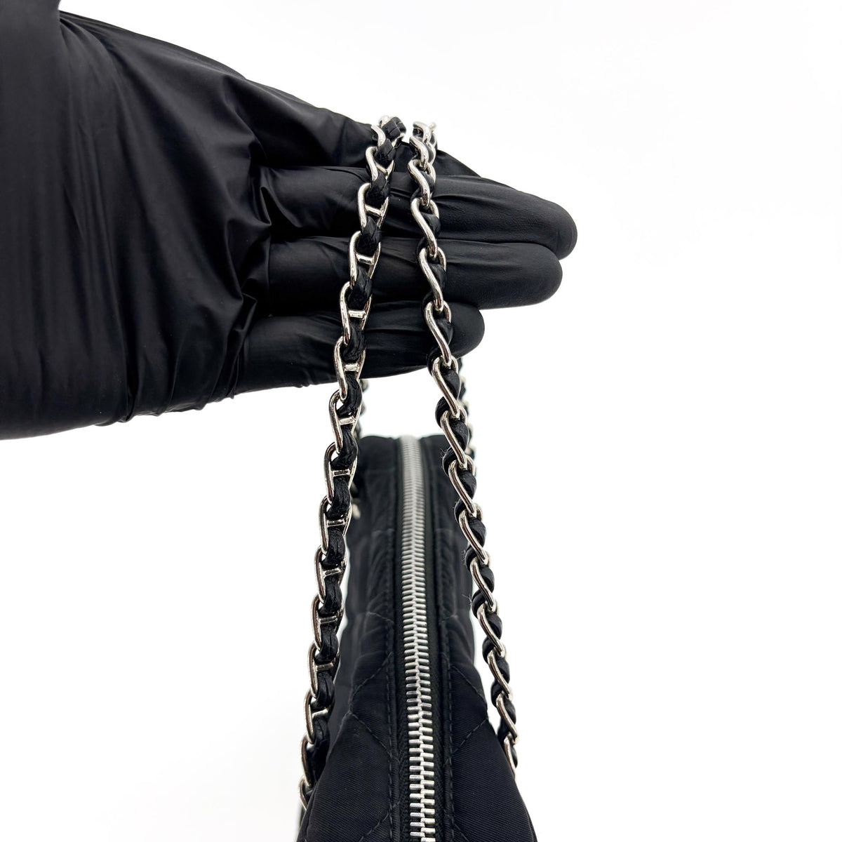 Prada Convertible Quilted Tessuto Black Nylon Shoulder Bag Bag (Pre-Owned)