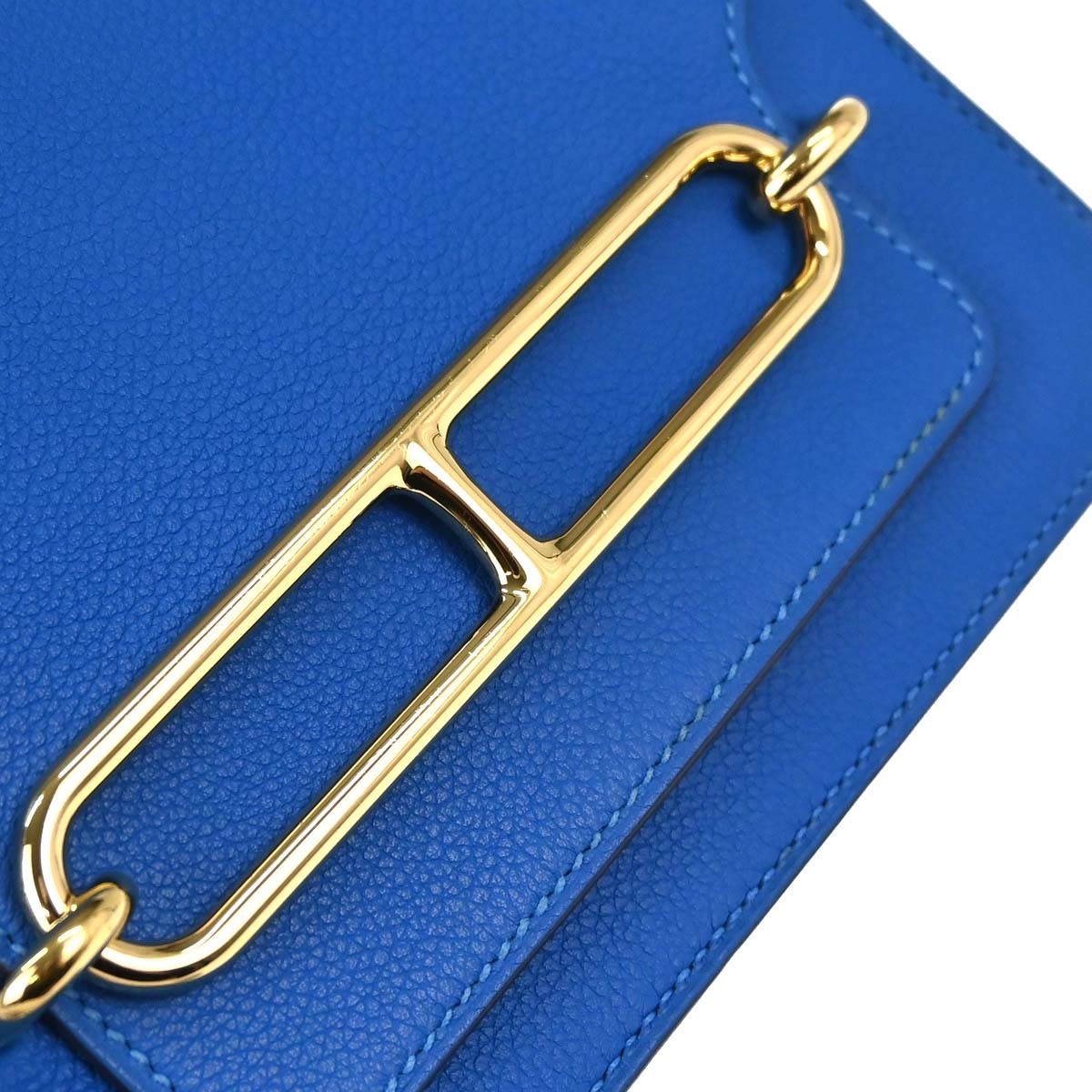 Hermes Roulis Evercolor Blue Leather Handbag (Pre-Owned)