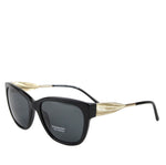 Burberry Women's Golden Accent Black Plastic Cat Eye Sunglasses 4203 3001/87