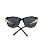 Burberry Women's Golden Accent Black Plastic Cat Eye Sunglasses 4203 3001/87
