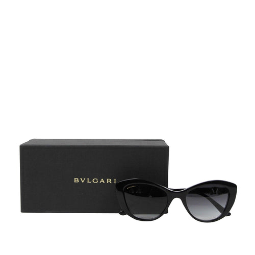 Bvlgari Women Triangle Crystal Plastic Cat Eye Sunglasses