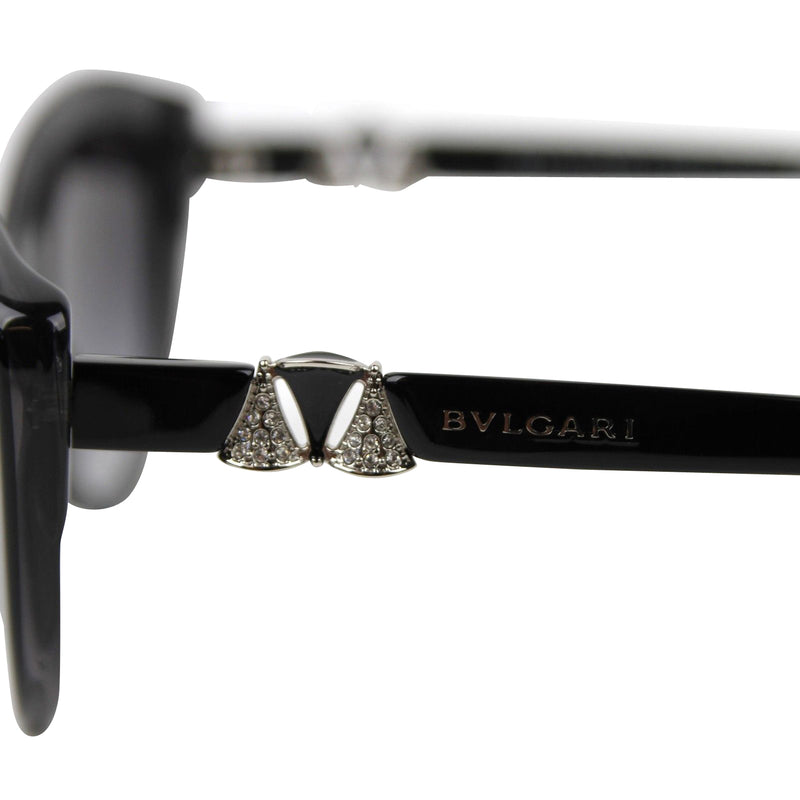 Bvlgari Women Triangle Crystal Plastic Cat Eye Sunglasses