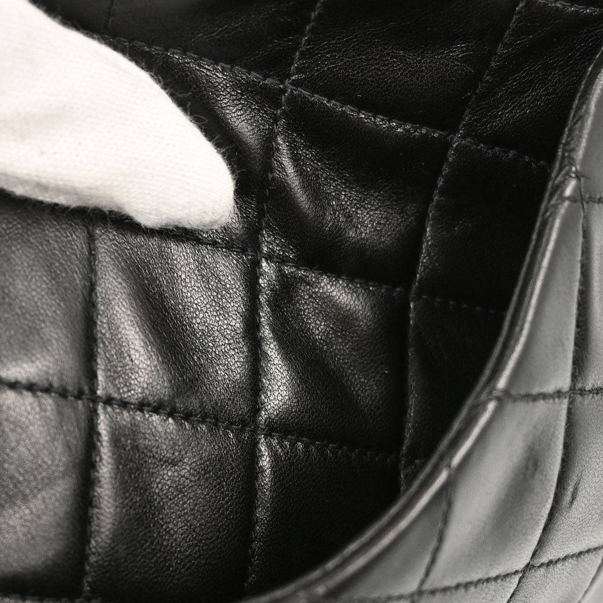 Chanel So Black Classic Single Flap Quilted Lambskin Black Leather Handbag (Pre-Owned)