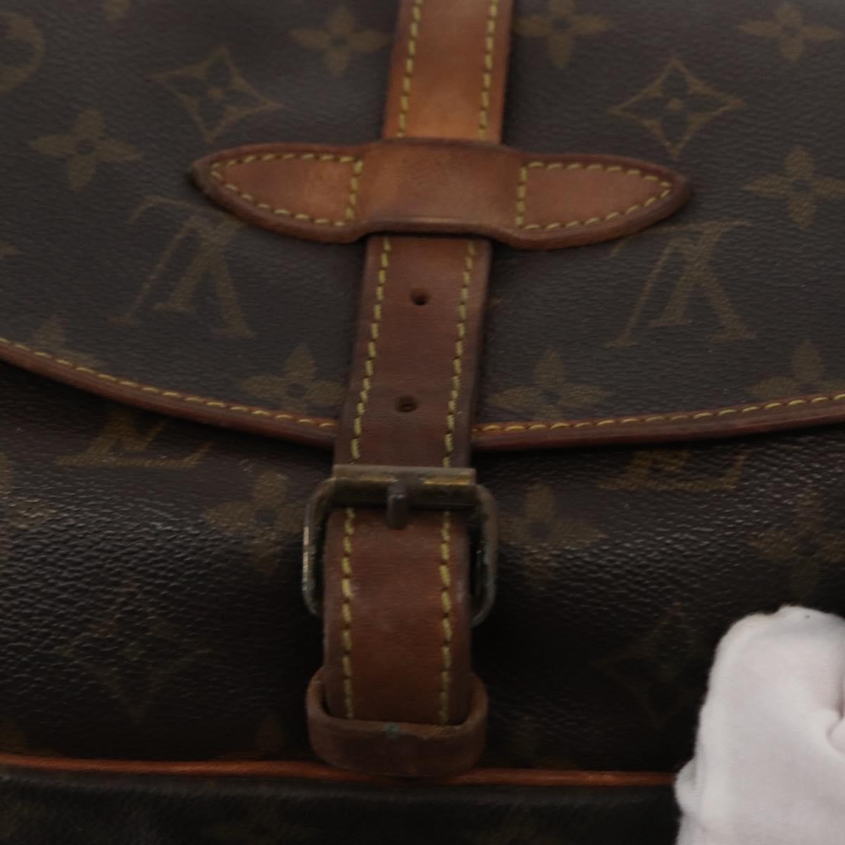 Louis Vuitton Saumur Monogram Canvas Brown Canvas Shoulder Bag Bag (Pre-Owned)