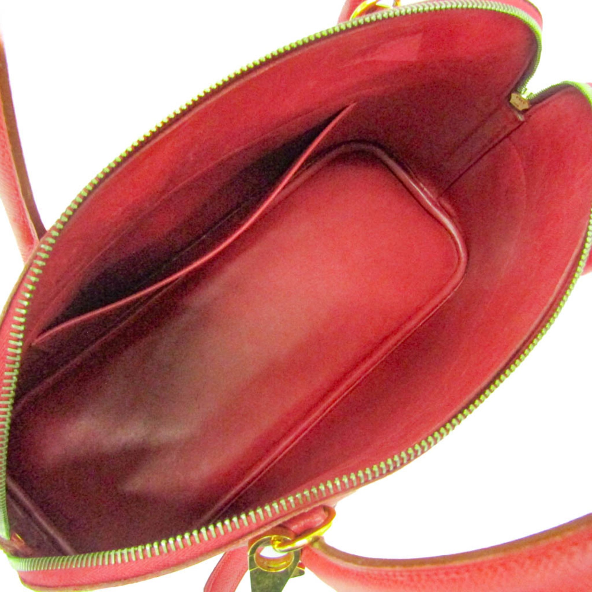Hermes Bolide Courchevel Red Leather Handbag (Pre-Owned)
