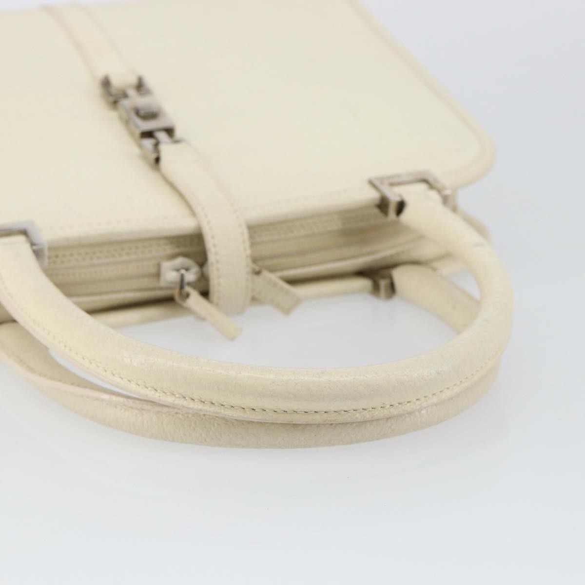 Gucci Jackie Leather White Leather Handbag (Pre-Owned)