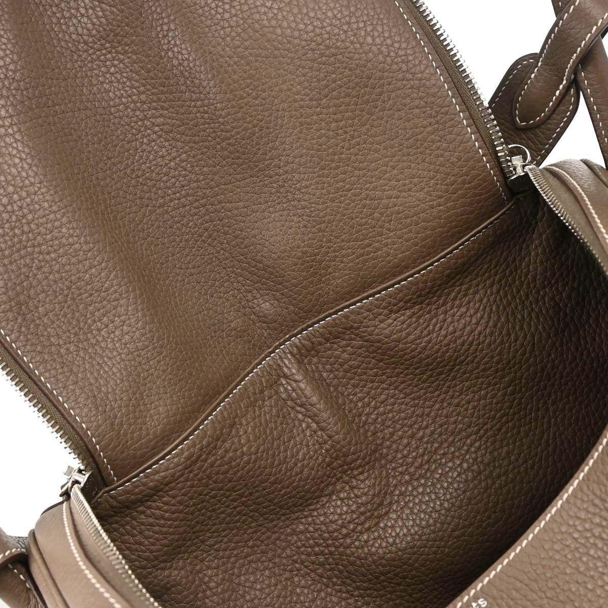 Hermes Lindy Clémence Gray Leather Shoulder Bag Bag (Pre-Owned)