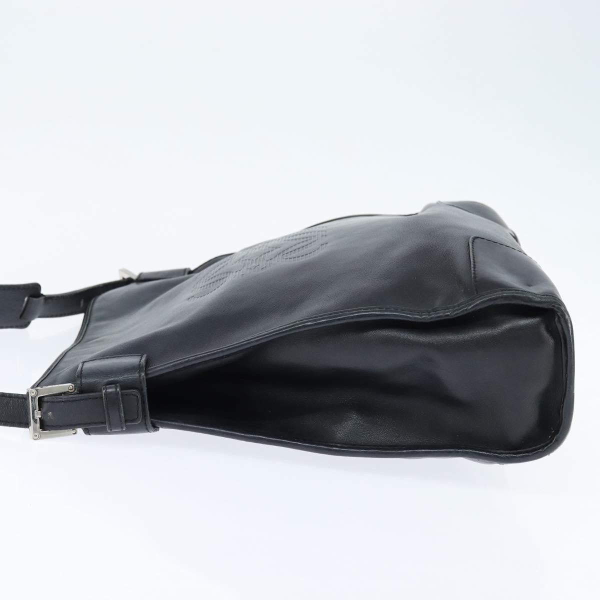 Loewe Anagram Leather Black Leather Shoulder Bag Bag (Pre-Owned)
