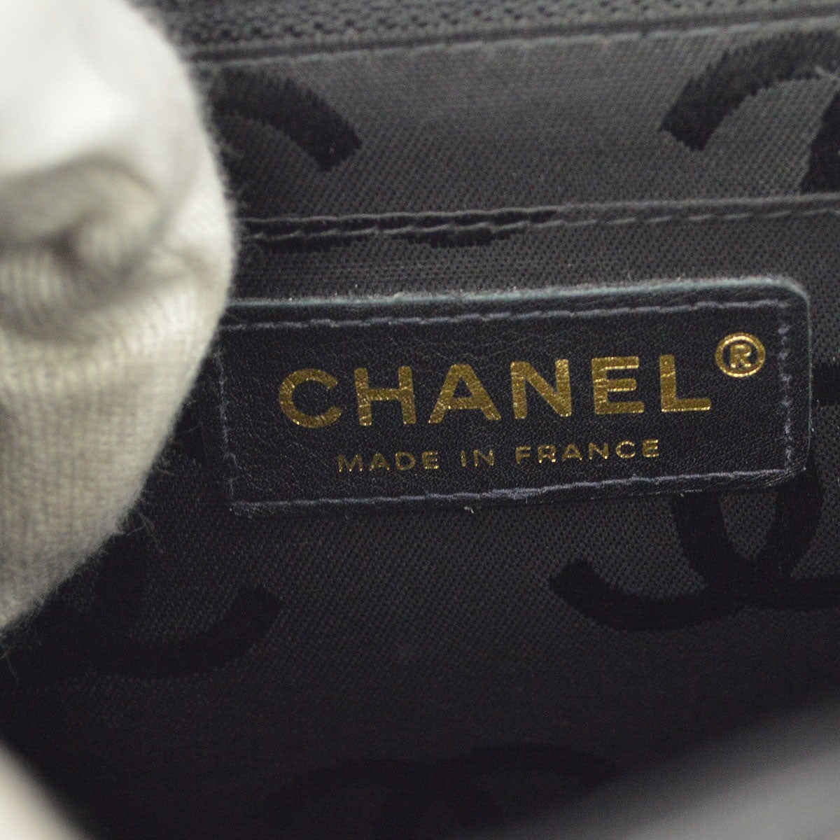 Chanel Surpique Classic Top Handle Flap Quilted Lambskin Black Leather Handbag (Pre-Owned)