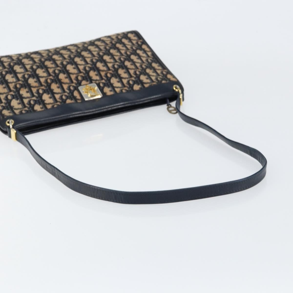 Christian Dior Vintage Trotter Canvas Navy Canvas Shoulder Bag Bag (Pre-Owned)