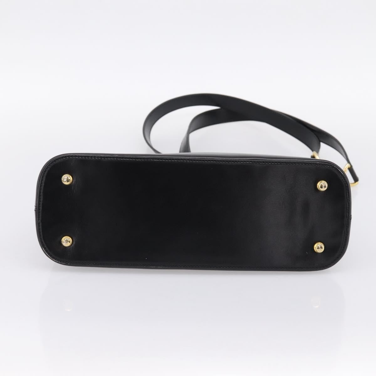 Celine Shoulder Leather Black Leather Shoulder Bag Bag (Pre-Owned)