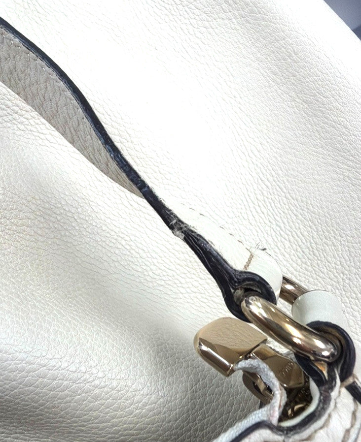 Gucci Soho Messenger Leather White Leather Shoulder Bag Bag (Pre-Owned)