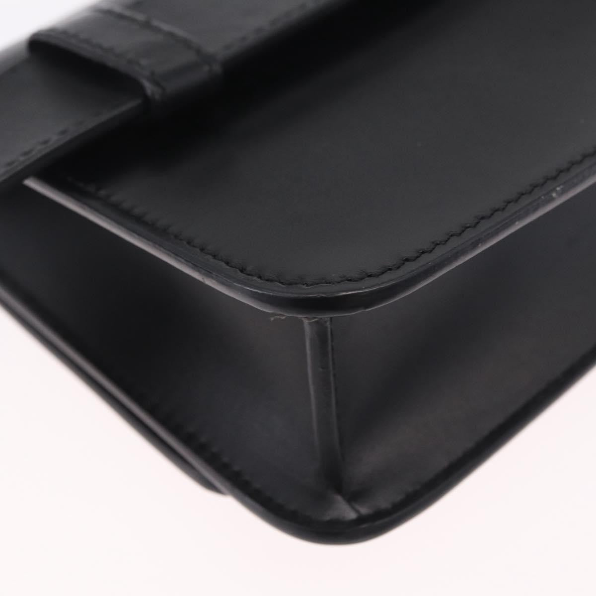 Burberry Tb Belt Leather Black Leather Clutche & Pouche Bag (Pre-Owned)